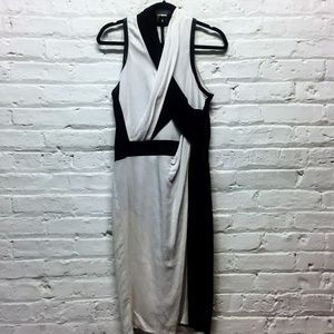 🤑 SOLD 🤑 Helmut Lang Black and White Draped Dress SZ 6